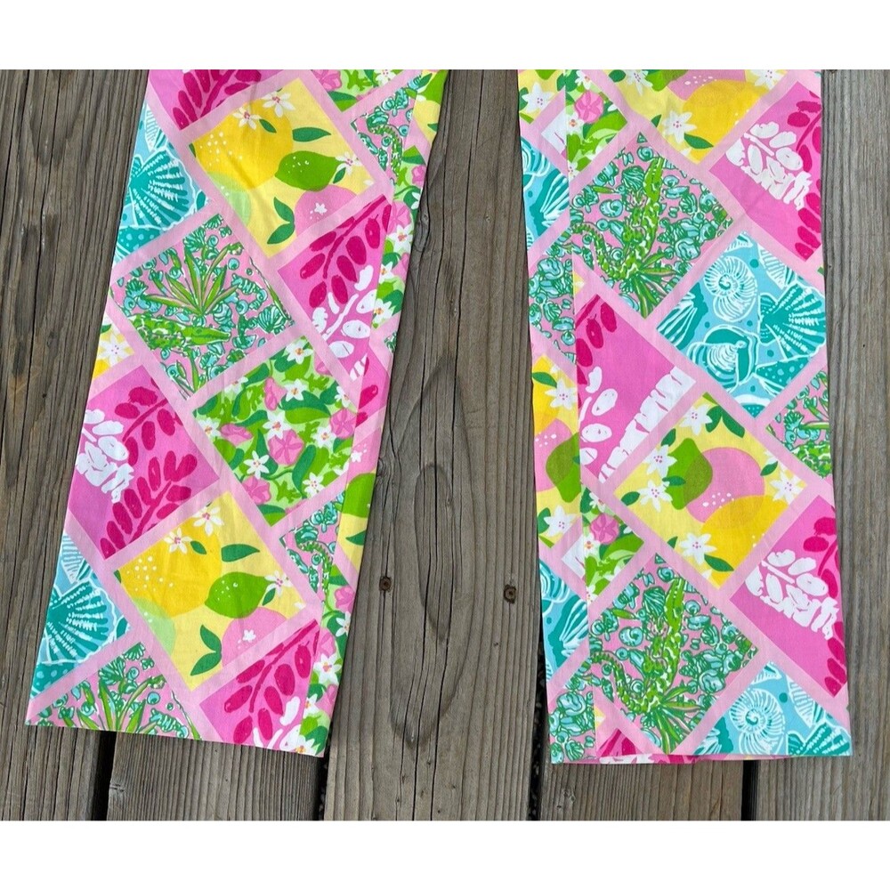 Lilly Pulitzer Women's 8 Tropical Patchwork Pants Floral Shells Crocodile - Picture 3 of 9